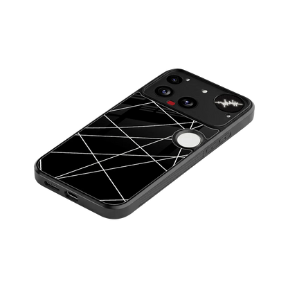 Geomatric Black stylish phone case for nothing phone 3 | glossy glass and slim fit