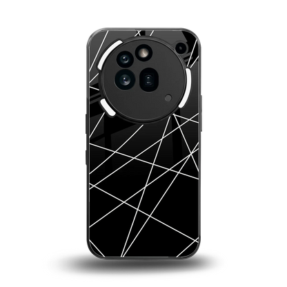 Geomatric Black back phone cover | glass case for nothing phone 3a pro