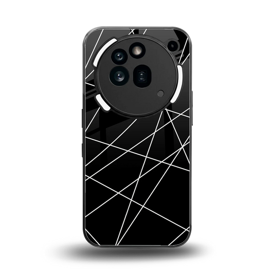 Geomatric Black back phone cover | glass case for nothing phone 3a pro