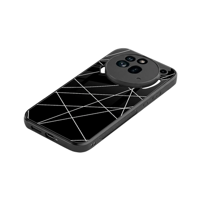 Geomatric Black stylish phone case for nothing phone 3a pro | glossy glass and slim fit