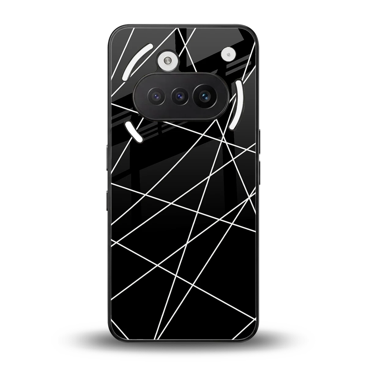 Geomatric Black back phone cover | glass case for nothing phone 3a