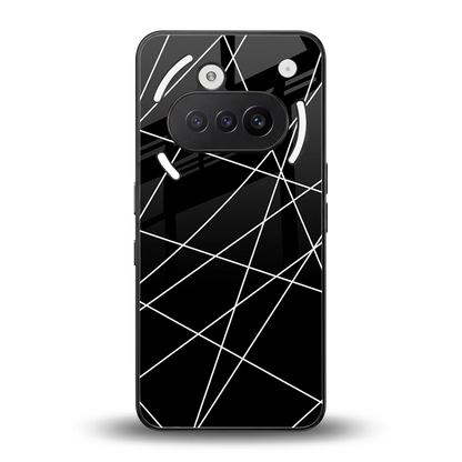 Geomatric Black back phone cover | glass case for nothing phone 3a