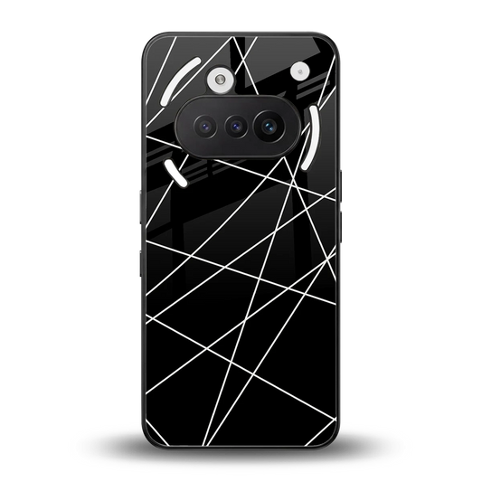 Geomatric Black back phone cover | glass case for nothing phone 3a