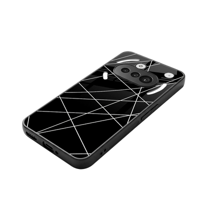 Geomatric Black stylish phone case for nothing phone 3a | glossy glass and slim fit
