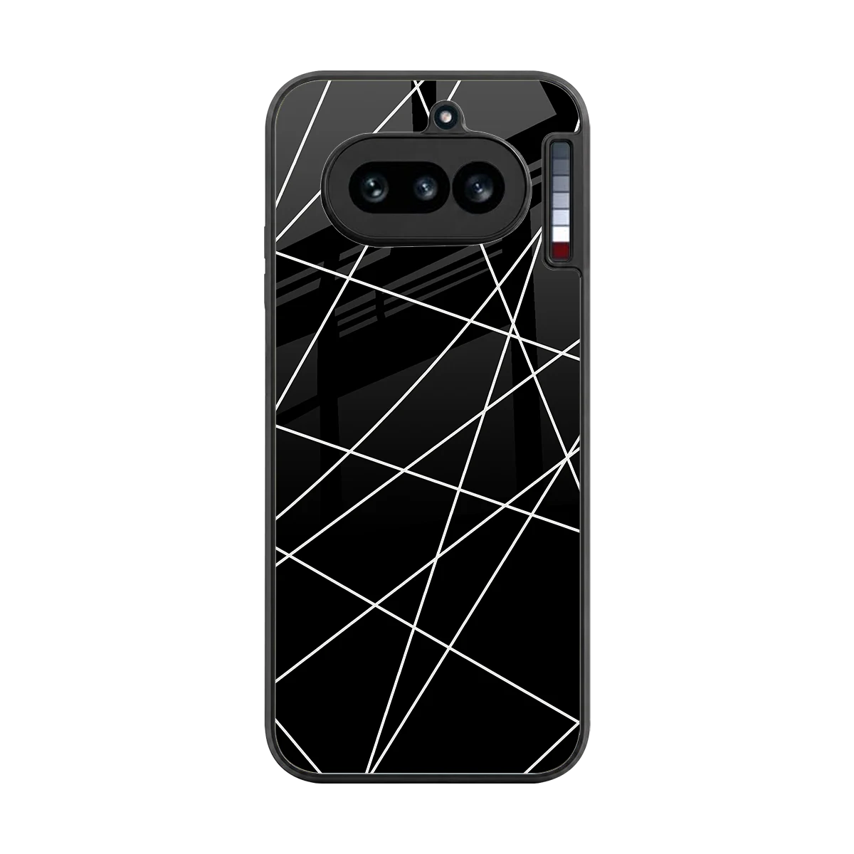 Geomatric Black back phone cover | glass case for nothing phone 4a