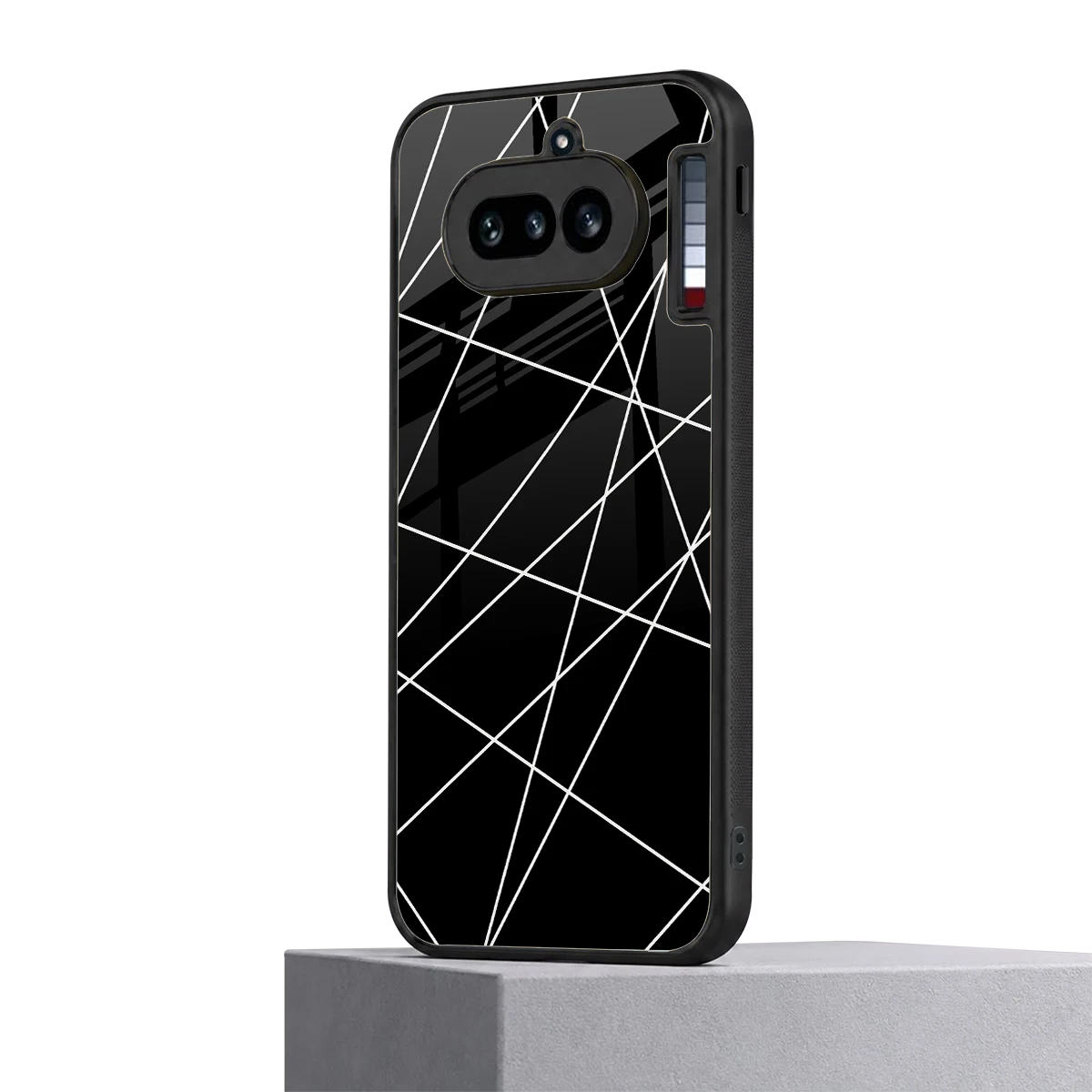Geomatric Black nothing phone 4a mobile cover | shockproof glass phone case