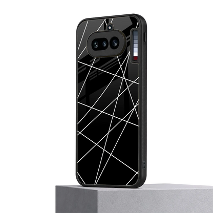 Geomatric Black nothing phone 4a mobile cover | shockproof glass phone case