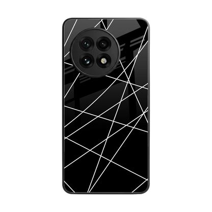 Geomatric Black back phone cover | glass case for oneplus 13r