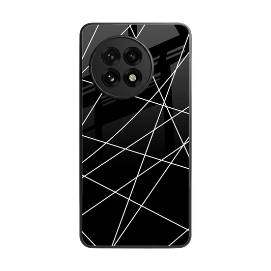 Geomatric Black back phone cover | glass case for oneplus 13r