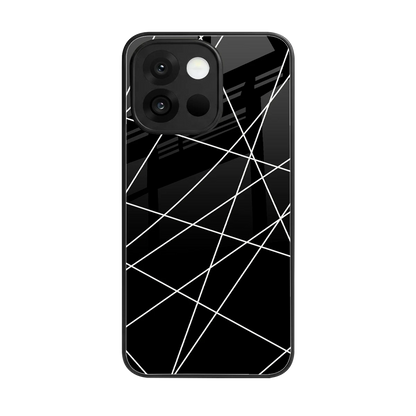 Geomatric Black back phone cover | glass case for oneplus 13s