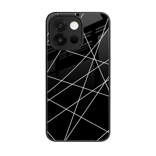 Geomatric Black back phone cover | glass case for oneplus 13s