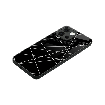 Geomatric Black stylish phone case for oneplus 13s | glossy glass and slim fit
