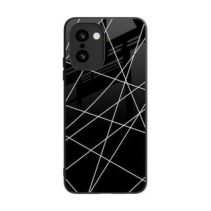 Geomatric Black back phone cover | glass case for oneplus 15r