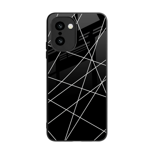 Geomatric Black back phone cover | glass case for oneplus 15r