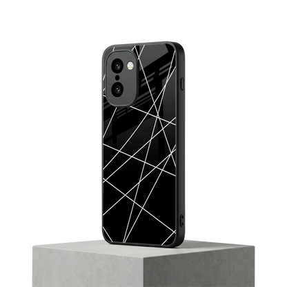 Geomatric Black oneplus 15r mobile cover | shockproof glass phone case