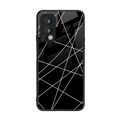 Geomatric Black back phone cover | glass case for oneplus nord 2