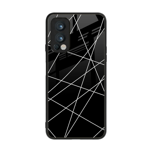 Geomatric Black back phone cover | glass case for oneplus nord 2
