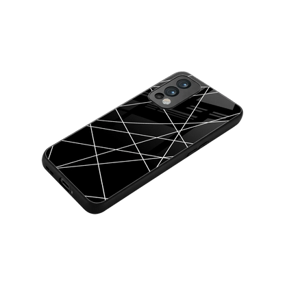Geomatric Black stylish phone case for oneplus nord 2 | glossy glass and slim fit