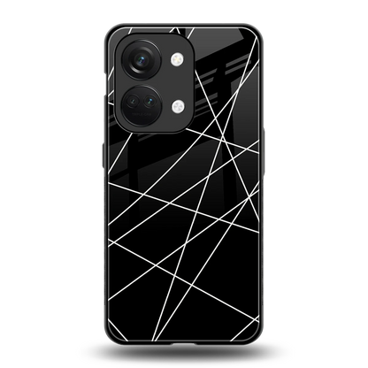 Geomatric Black back phone cover | glass case for oneplus nord 3