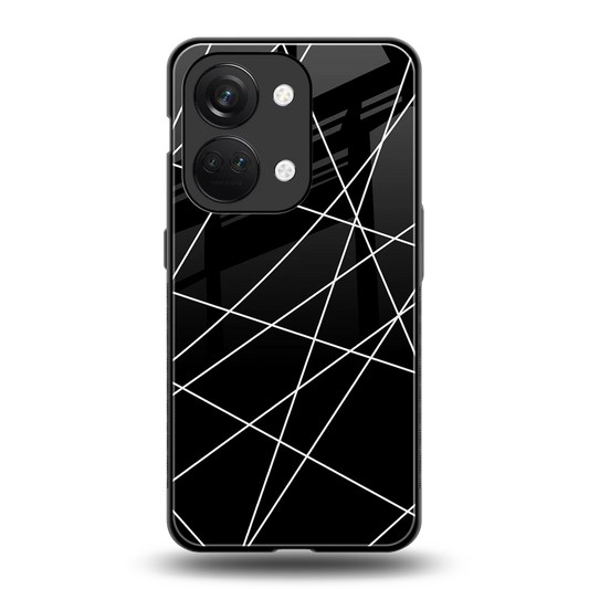 Geomatric Black back phone cover | glass case for oneplus nord 3