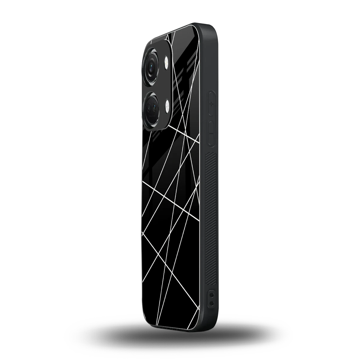Geomatric Black oneplus nord 3 mobile cover | shockproof glass phone case
