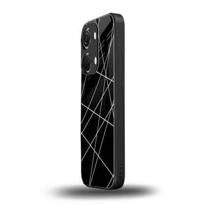 Geomatric Black oneplus nord 3 mobile cover | shockproof glass phone case