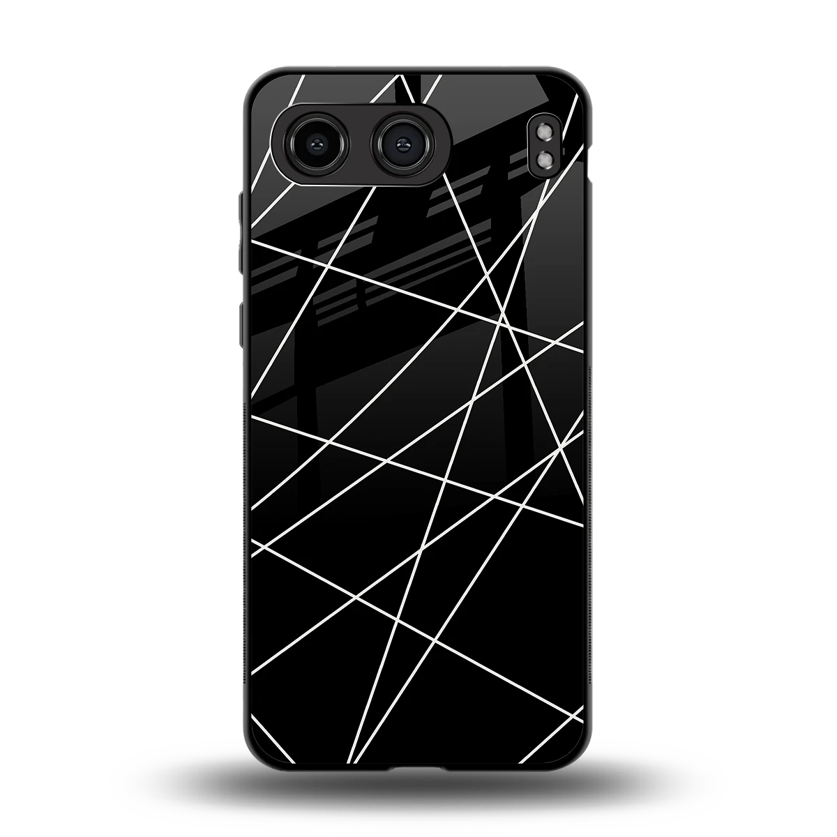 Geomatric Black back phone cover | glass case for oneplus nord 4