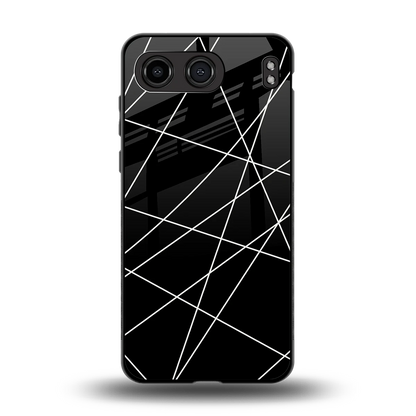 Geomatric Black back phone cover | glass case for oneplus nord 4