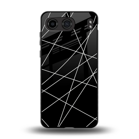 Geomatric Black back phone cover | glass case for oneplus nord 4