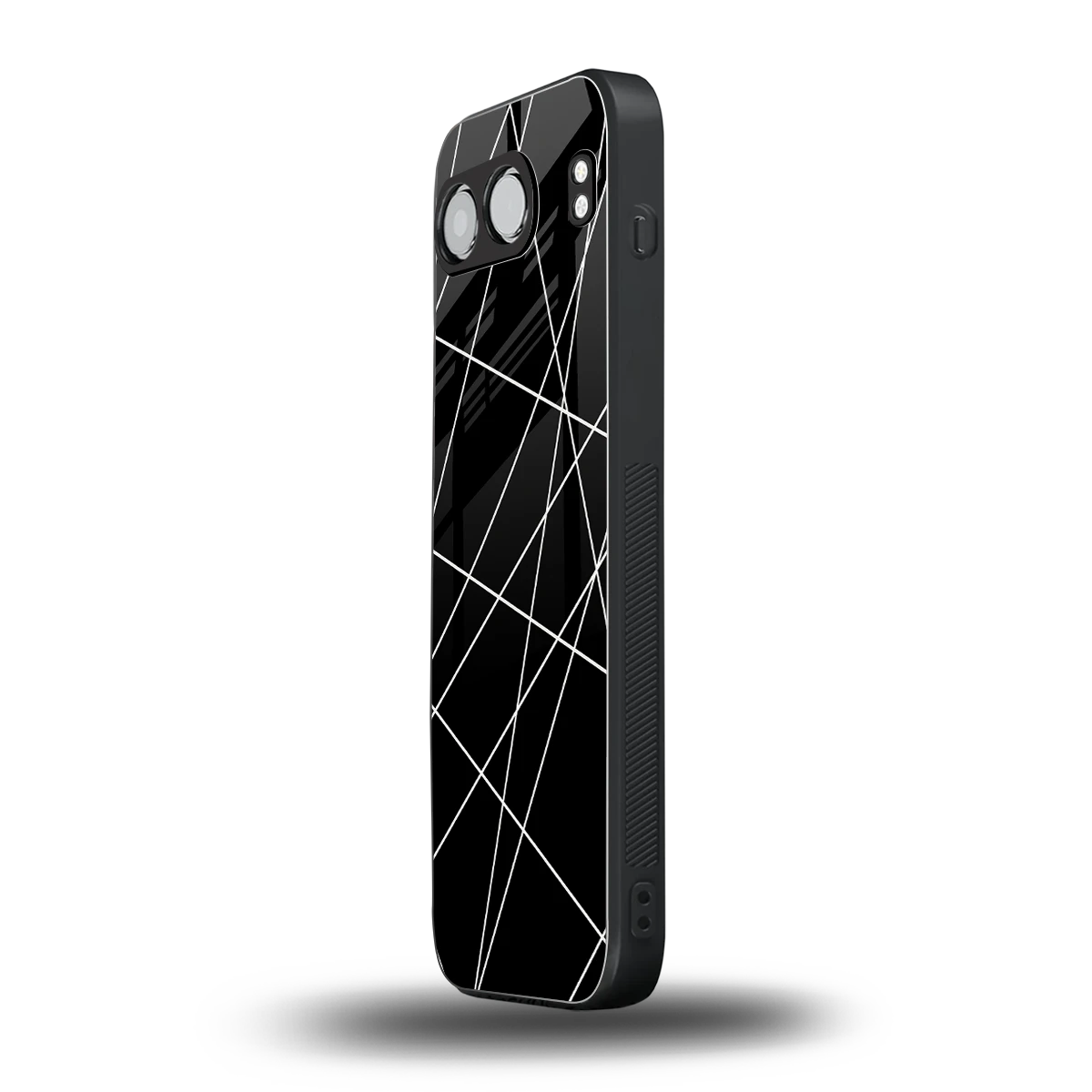 Geomatric Black oneplus nord 4 mobile cover | shockproof glass phone case