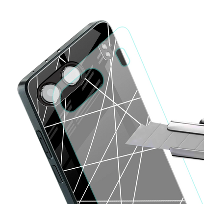 Geomatric Black stylish phone case for oneplus nord 4 | glossy glass and slim fit
