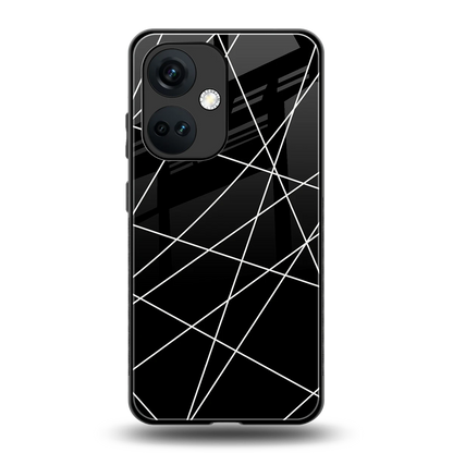 Geomatric Black back phone cover | glass case for oneplus nord ce 3