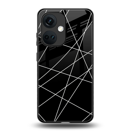 Geomatric Black back phone cover | glass case for oneplus nord ce 3