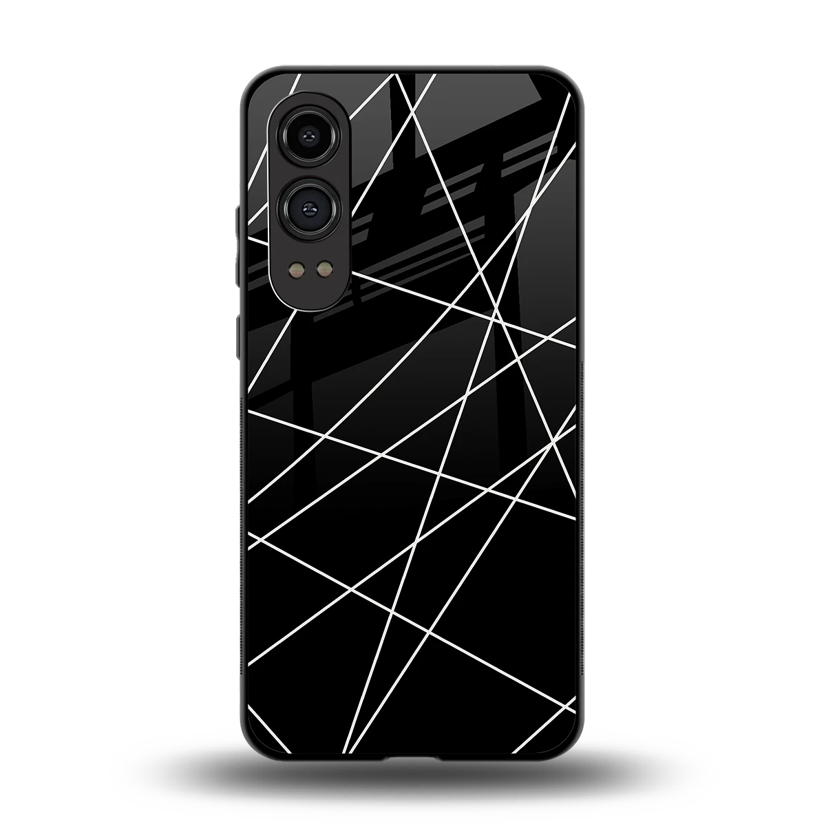 Geomatric Black back phone cover | glass case for oneplus nord ce 4 lite