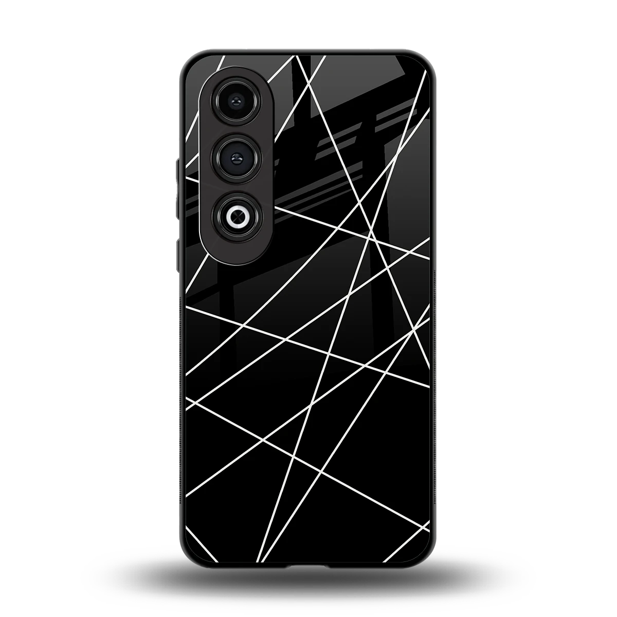 Geomatric Black back phone cover | glass case for oneplus nord ce 4