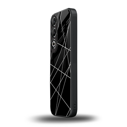 Geomatric Black oneplus nord ce 4 mobile cover | shockproof glass phone case