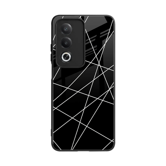 Geomatric Black back phone cover | glass case for oppo a3 pro