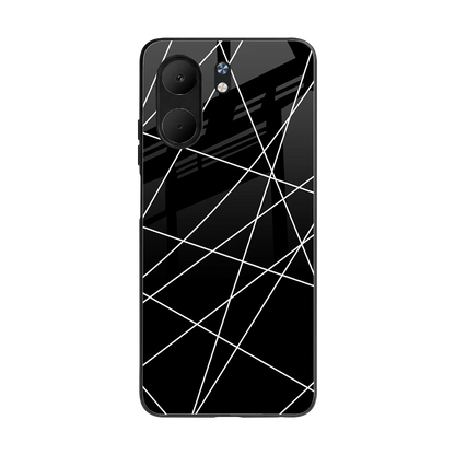 Geomatric Black back phone cover | glass case for oppo a5x 5g