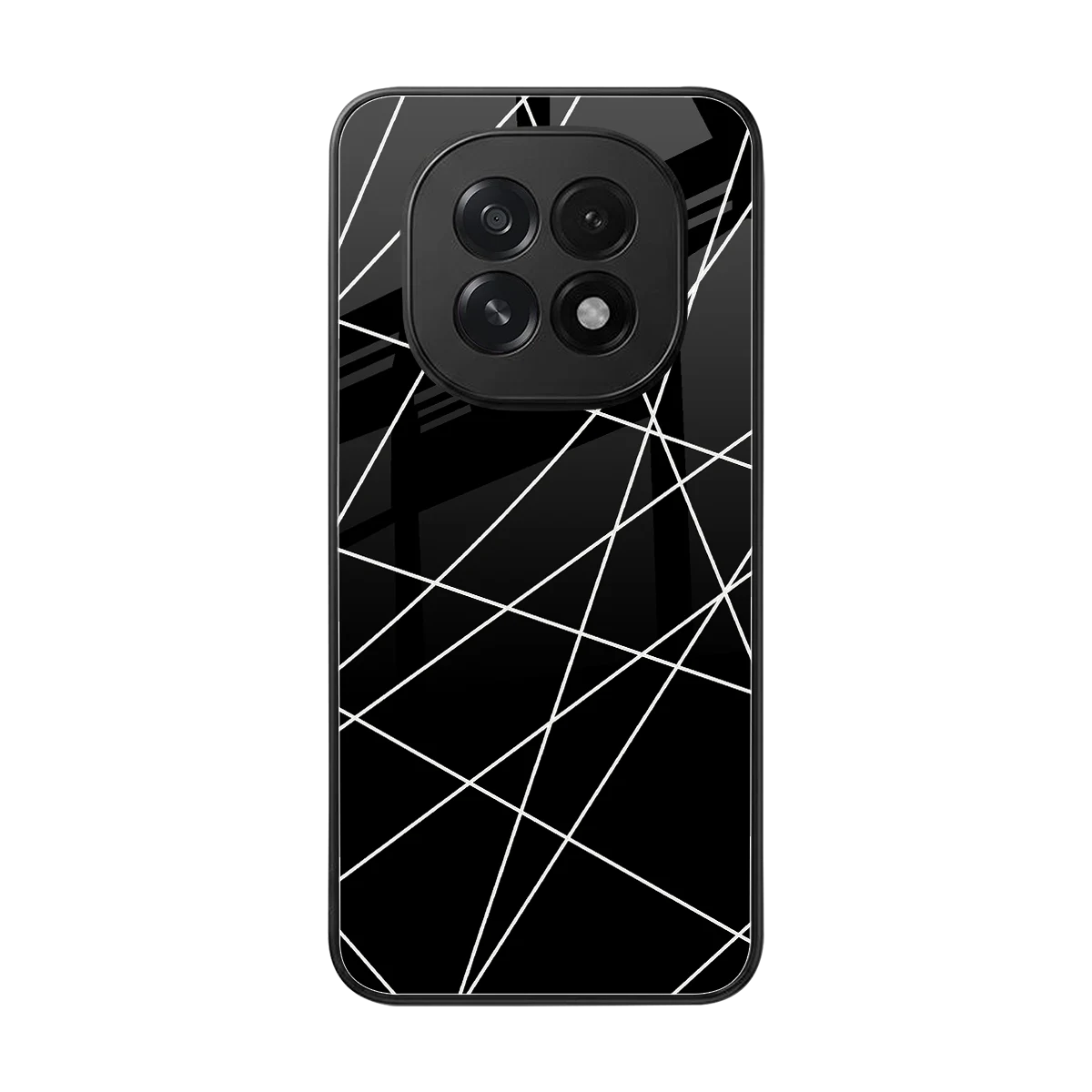Geomatric Black back phone cover | glass case for oppo f29 5g