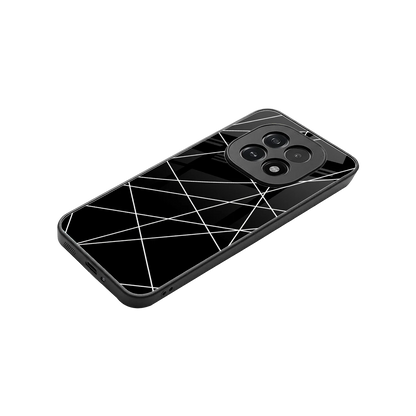 Geomatric Black stylish phone case for oppo f29 5g | glossy glass and slim fit