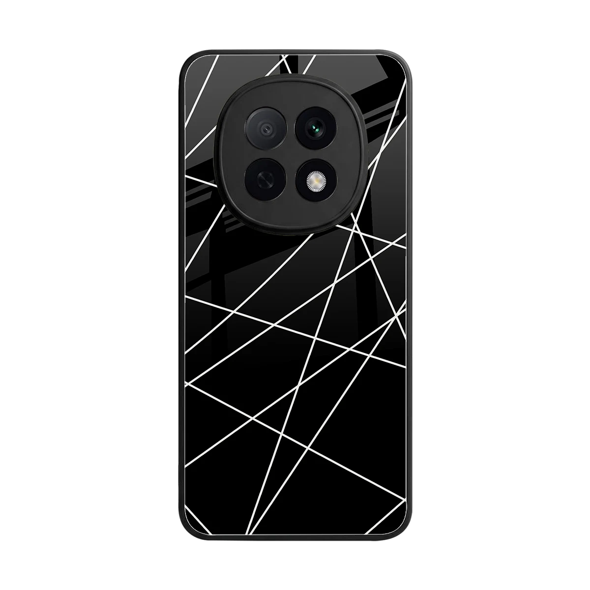 Geomatric Black back phone cover | glass case for oppo f29 pro 5g