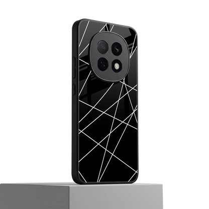 Geomatric Black oppo f29 pro 5g mobile cover | shockproof glass phone case