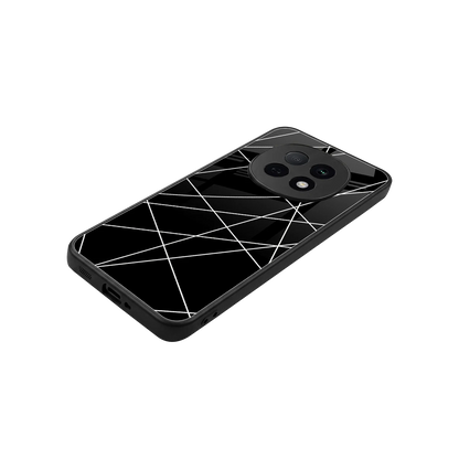 Geomatric Black stylish phone case for oppo f29 pro 5g | glossy glass and slim fit