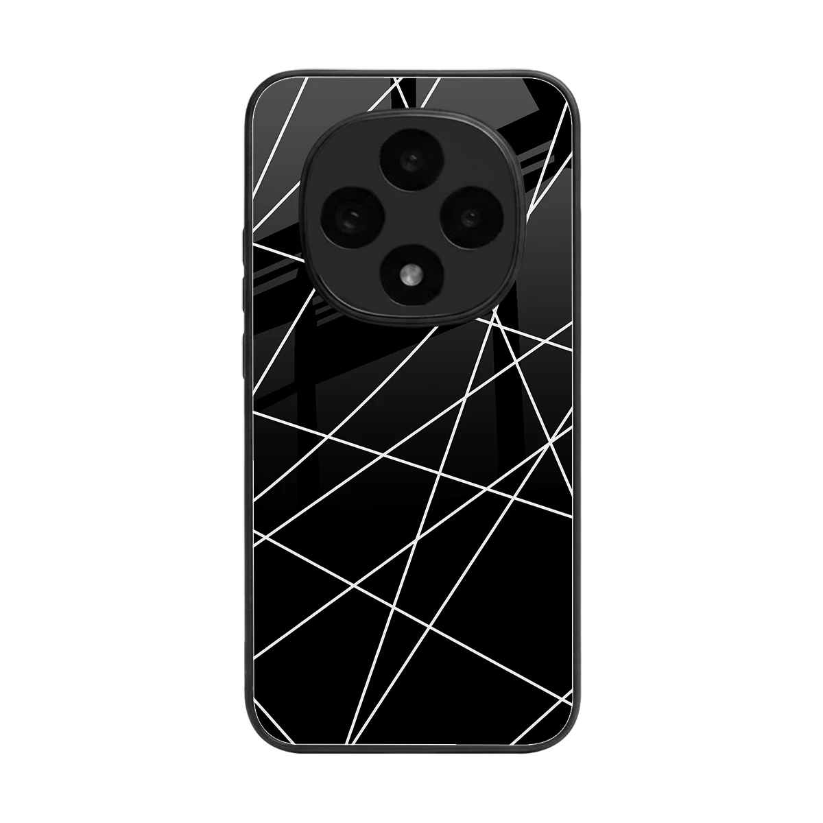 Geomatric Black back phone cover | glass case for oppo f31 pro 5g