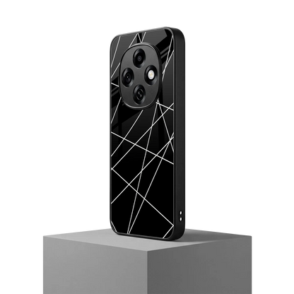 Geomatric Black oppo f31 pro 5g mobile cover | shockproof glass phone case
