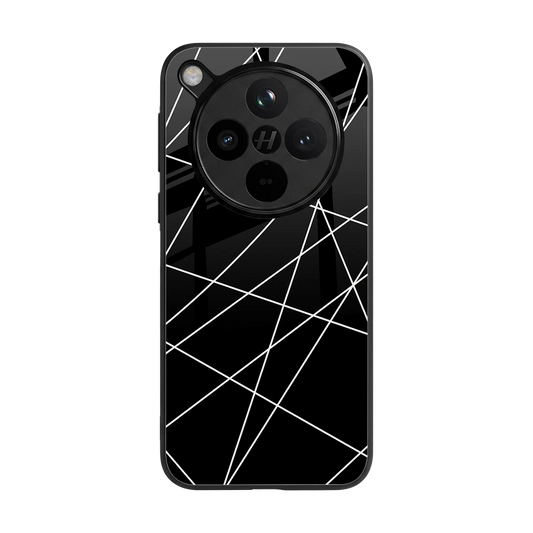 Geomatric Black back phone cover | glass case for oppo find x8