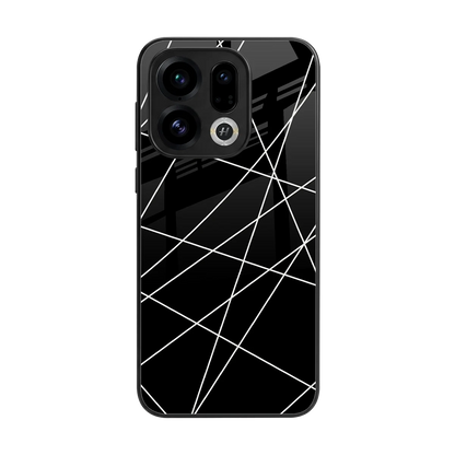 Geomatric Black back phone cover | glass case for oppo find x9