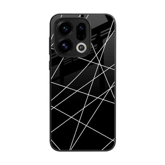 Geomatric Black back phone cover | glass case for oppo find x9
