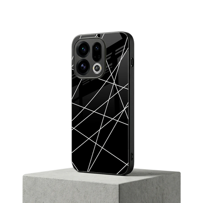 Geomatric Black oppo find x9 mobile cover | shockproof glass phone case
