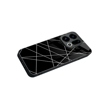 Geomatric Black stylish phone case for oppo find x9 | glossy glass and slim fit